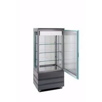 Vitrine Réfrigérée Avec Porte En Verre | Noir | Avec 4 cotés vitrés | 670x640x(H)1500mm