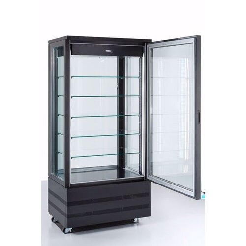 Tekna Congélateur Avec Porte en Verre | Noir | Avec 4 cotés vitrés  | 900x640x(H)1950mm