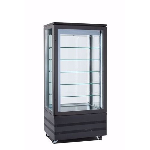Tekna Vitrine Réfrigérée Avec Porte En Verre |Noir | Avec 4 cotés vitrés | 900x640x(H)1500mm Tekna Vitrine Réfrigérée Avec Porte En Verre |Noir | Avec 4 cotés vitrés | 900x640x(H)1500mm