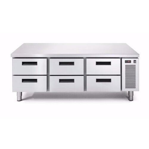 Afinox Comptoir Congelé | 6 Tiroirs | 1600x685x(H)613mm