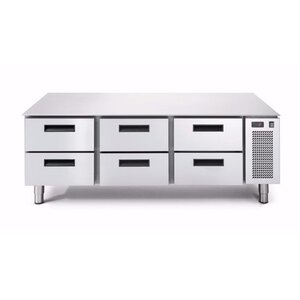 Afinox Comptoir Congelé | 6 Tiroirs | 1600x685x(H)613mm