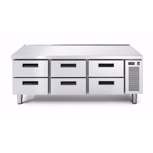 Afinox Comptoir Congelé | 6 Tiroirs | 1600x685x(H)613mm