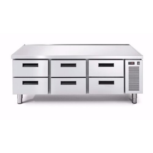 Afinox Comptoir Congelé | 6 Tiroirs | 1600x685x(H)613mm