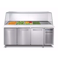 Saladette 3 Portes | Vitrine en verre | 1780x785x(H)1327mm