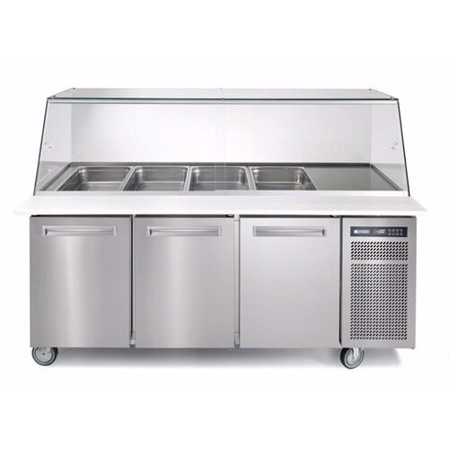 Afinox Saladette 3 Portes | Vitrine en verre | 1780x785x(H)1327mm