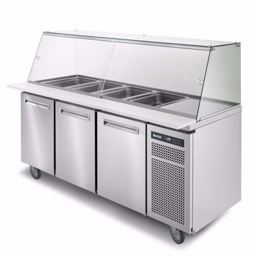 Afinox Saladette 3 Portes | Vitrine en verre | 1780x785x(H)1327mm