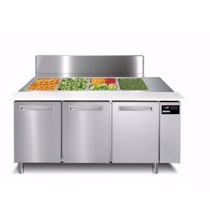 Afinox Saladette 3 Portes | Couvercle en acier inoxydable | 1640x785x (H)1183mm