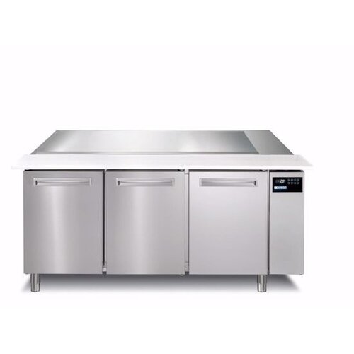 Afinox Saladette 3 Portes | Couvercle en acier inoxydable | 1640x785x (H)1183mm