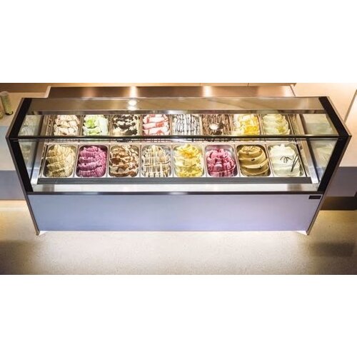 La Squadra Comptoir à Crème Glacée | Scoop La Squadra Selecta 16 Gelato | 1506x1150x(H)1155mm | Disponible en 2 couleurs