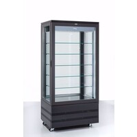 Vitrine Réfrigérée Avec Porte En Verre |Noir | Avec 3 cotés vitrés | 900x640x(H)1950mm
