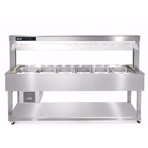 Afinox Buffet Gastronomique | 6/1 GN | En Inox | 2144x650x(H)1326mm