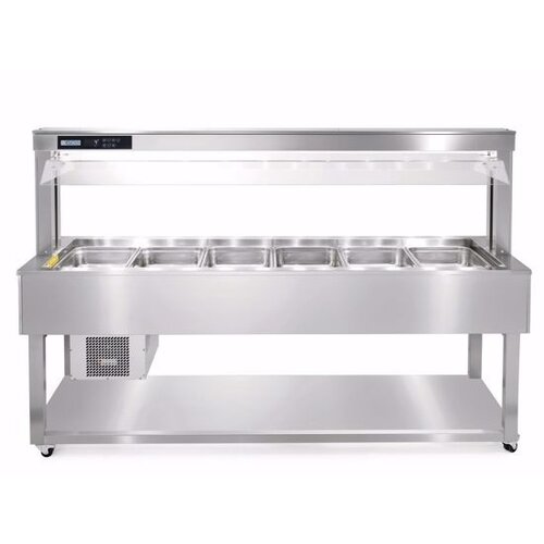 Afinox Buffet Gastronomique | 6/1 GN | En Inox | 2144x650x(H)1326mm