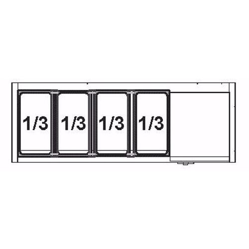 Afinox Vitrine Réfrigérée | En Inox | 4x 1/3 GN 1100x395x(H)260mm