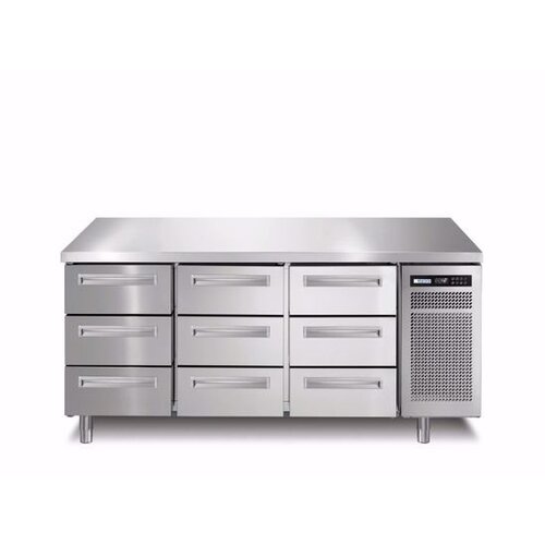 Afinox Comptoir Réfrigérés| 9 Tiroirs | 1780x700x(H)900mm