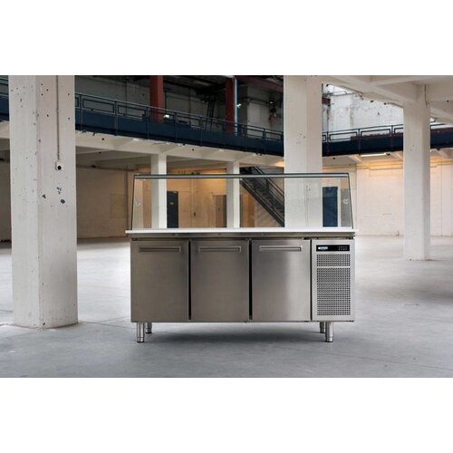 Afinox Saladette 2 Portes | Vitrine en verre | 1300x785x(H)1327mm