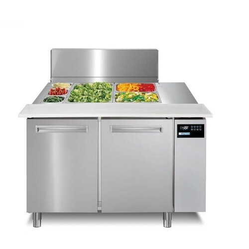 Afinox Saladette Avec Couvercle En Inox  |2 Portes |1160x785x(H)1183mm