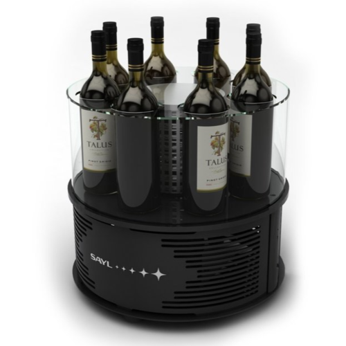 SAYL Rafraîchisseur de Vin Alegria | Convient pour 8 Bouteilles de 90mm | 435x435x(H)370mm | Disponible en 2 Modèles