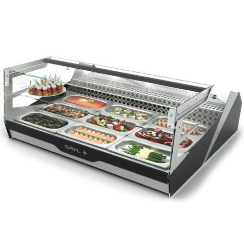 SAYL Présentoir Réfrigéré | Block Line | Bacs GN 1/1 65mm | Eclairage LED | Disponible en 2 Tailles SAYL Présentoir Réfrigéré | Block Line | Bacs GN 1/1 65mm | Eclairage LED | Disponible en 2 Tailles