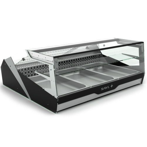 SAYL Présentoir Réfrigéré | Block Line | Bacs GN 1/1 65mm | Eclairage LED | Disponible en 2 Tailles SAYL Présentoir Réfrigéré | Block Line | Bacs GN 1/1 65mm | Eclairage LED | Disponible en 2 Tailles
