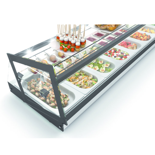 SAYL Vitrine de Refroidissement | Dessus en Verre | Convient pour Bac GN 1/3 40mm | Disponible en 3 Tailles