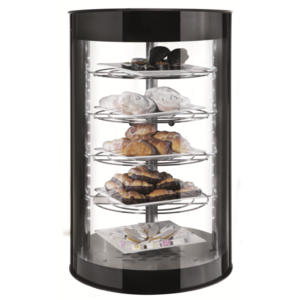 SAYL Vitrine à Pâtisserie Ronde | 4 Niveaux | 435x435x(H)710mm | Disponible en 2 Modèles