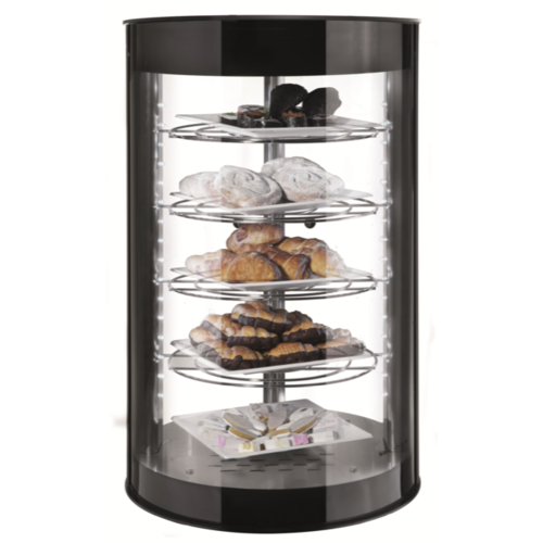 SAYL Vitrine à Pâtisserie Ronde | 4 Niveaux | 435x435x(H)710mm | Disponible en 2 Modèles
