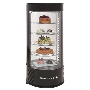 SAYL Vitrine à Pâtisserie Réfrigérée Ronde | 4 Niveaux | 435x435x(H)970mm SAYL Vitrine à Pâtisserie Réfrigérée Ronde | 4 Niveaux | 435x435x(H)970mm