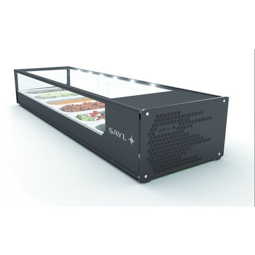 SAYL Vitrine à Tapas Réfrigérée Logic | Eclairage LED | Convient pour GN  1/3 40mm | Disponible en 2 Tailles
