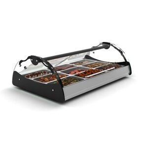 SAYL Vitrine Chauffante Maxiself | Eclairage LED | Convient pour 2x GN 1/1 65mm | Libre Service | 690x650x320mm