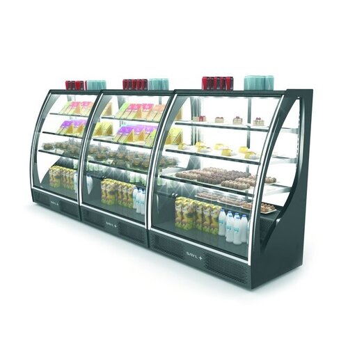 SAYL Vitrine Réfrigérée de Présentation Incurvée | Ouverture à l'Avant | 1015x620x(H)1240mm