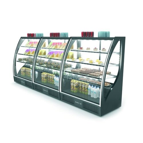 SAYL Vitrine Réfrigérée de Présentation Incurvée | Ouverture à l'Arrière | 1015x620x(H)1240mm
