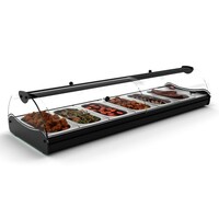 Vitrine Chauffante Libre Service | Convient pour GN 1/3 40mm | Sans Éclairage | Disponible en 2 Tailles