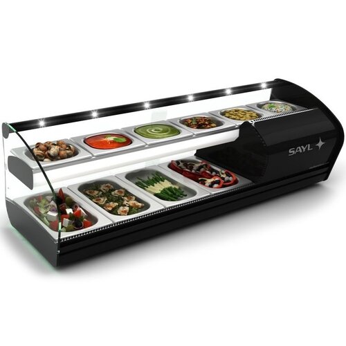 SAYL Vitrine Réfrigérée Double pour Tapas | 2 Etages | Convient pour Bacs de Profondeur 40mm | Disponible en 2 Tailles SAYL Vitrine Réfrigérée Double pour Tapas | 2 Etages | Convient pour Bacs de Profondeur 40mm | Disponible en 2 Tailles