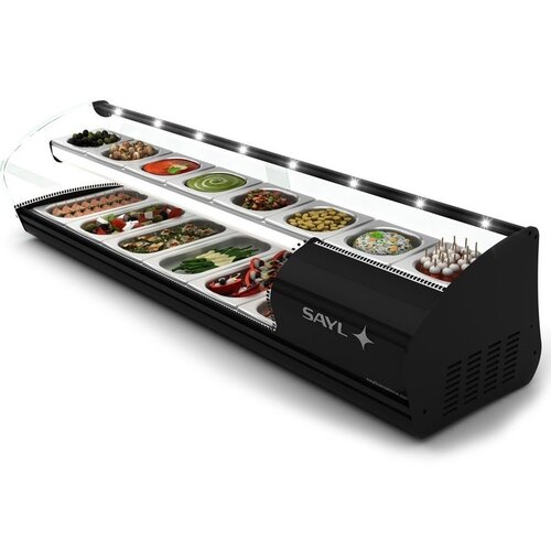 SAYL Vitrine Réfrigérée Double pour Tapas | 2 Etages | Convient pour Bacs de Profondeur 40mm | Disponible en 2 Tailles