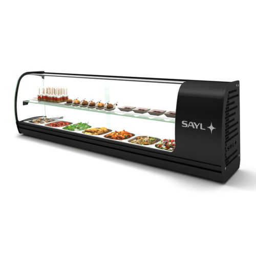 SAYL Vitrine à Tapas Double Neutre | Convient pour GN 1/6 pour Bacs de Profondeur 40mm | Disponible en 2 Tailles