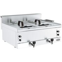 Friteuse à Gaz Base 600 |Model De Table|Vanne de vidange 2x8 litres | 400x600x (H) 300mm