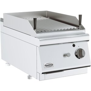 Combisteel Grill à Pierres De Lave à Gaz Inox | Modèle De Table + Grill | Base 700 | 9 kW | 400x700x(H)300mm
