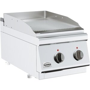 Combisteel Plaque à Snacker Électrique | Rainurée | Modèle de Table |Base 700 | 3,6 kW | 400x700x(H)300mm