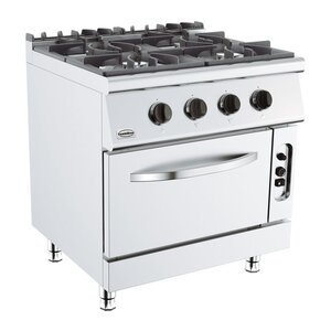 Combisteel Cuisinière à Gaz avec Fourneaux à Gaz | Base 700 | 4x 6,5 kW | 800x700x(H)900mm