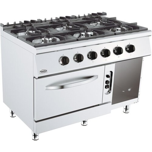 Combisteel Cuisinière à Gaz avec Fourneaux à Gaz | Base 700 | 6x 6,5 kW | 1200x700x(H)900mm