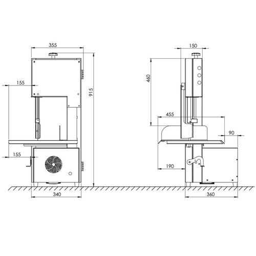 Combisteel Scie à Ruban | INOX AISI 304 | 1,1 kW 230V | 360x550x(H)920mm