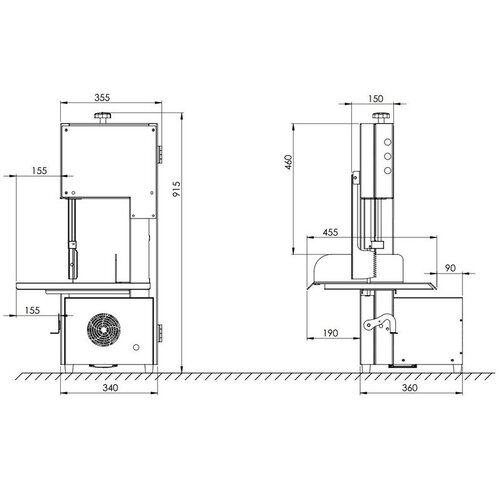 Combisteel Scie à Ruban | INOX AISI 304 | 1,1 kW 400V | 360x550x(H)920mm Combisteel Scie à Ruban | INOX AISI 304 | 1,1 kW 400V | 360x550x(H)920mm