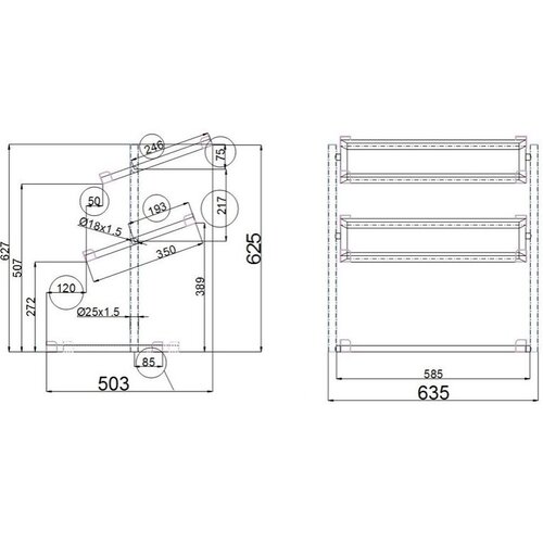 Combisteel Etagère pour Corbeilles à Pain|  3 Niveaux  | 620x335x(H)760mm