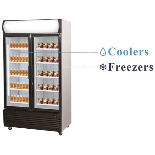 Combisteel Réfrigérateur/Congélateur | 2 Portes Vitrées | 2x 466 Litres | 1110x690x(H)2079mm