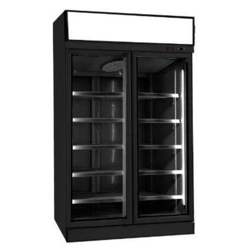 Combisteel Congélatgeur | 2 Portes Vitrées | Modèle Noir | 960 Litres | 1253x710x(H)2092mm