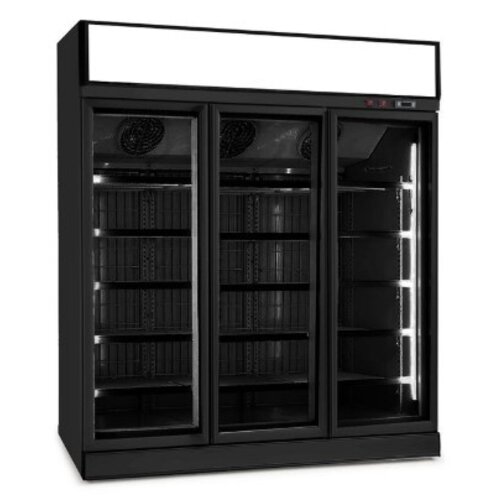 Combisteel Congélatgeur | 3 Portes Vitrées | Modèle Noir | 1480 Litres | 1880x710x(H)2092mm