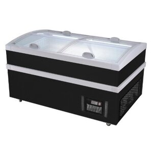 Combisteel Congélateur Coffre | Couvercle en Verre | Noir | | 600 Litres | 1513x963x(H)780mm