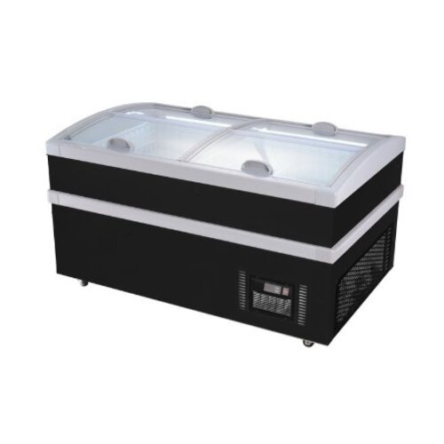 Combisteel Congélateur Coffre | Couvercle en Verre | Noir | 1000 Litres | 2513x963x(H)780mm