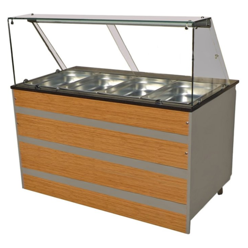 Combisteel Buffet Chaud | Dessus en Verre | GN 4/1  | 1400x800x(H)850/1350mm
