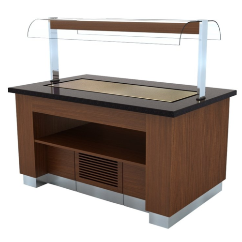 Combisteel Buffet Réfrigéré | Wenge | 1600x1000x(H)900/1450mm